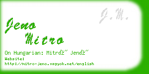 jeno mitro business card